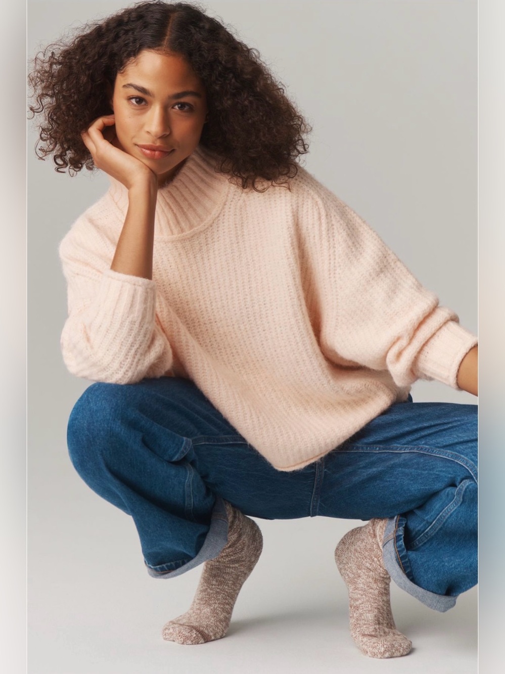 Anthropologie Dawn Mock-Neck Chunky Sweater NWT - Picture 1 of 6